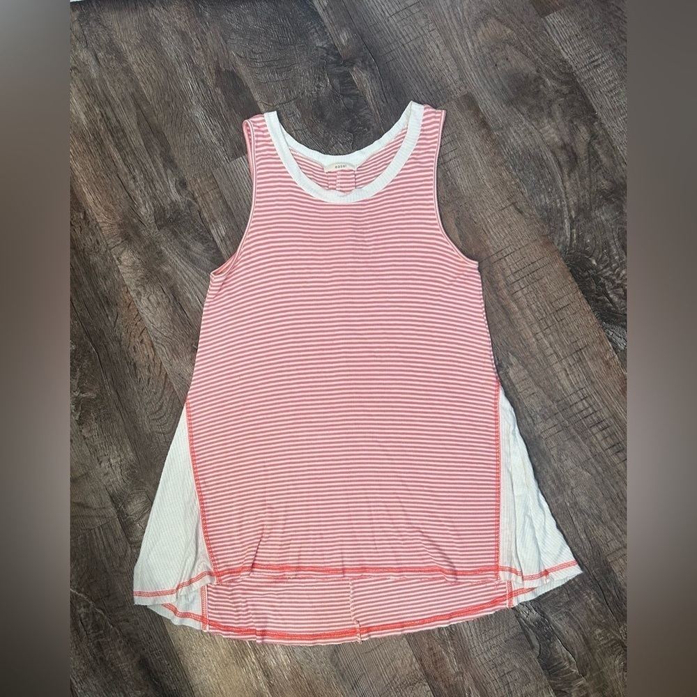 Easel Striped Tank Top Pink White Women’s Medium
